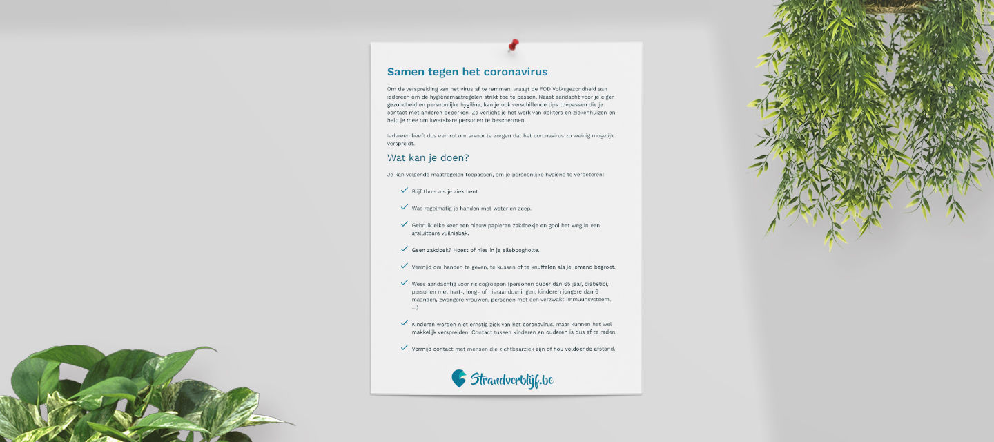 Je tweede verblijf corona proof maken!