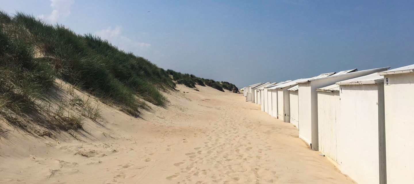Strandcabines aan de Belgische kust