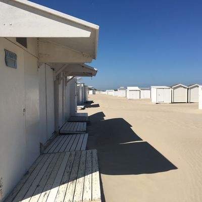 In de strandcabine van...