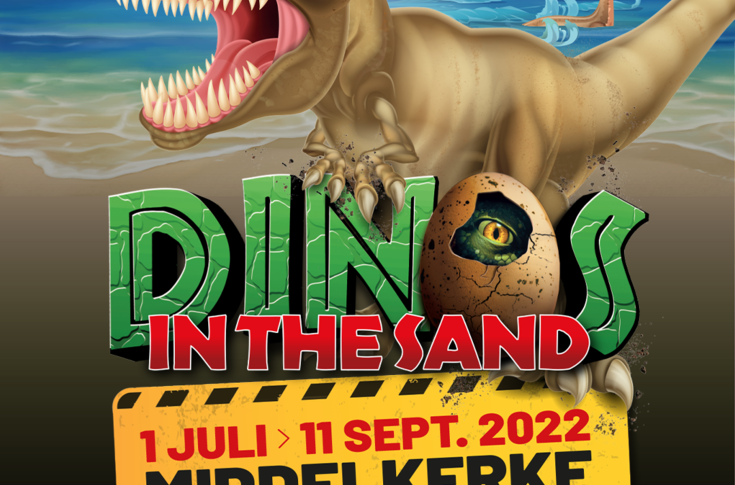 Affiche Zandsculpturenfestival Middelkerke - Dinos in the sand