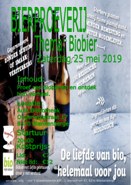 Bierproeverij - Thema: Biobier in Blankenberge