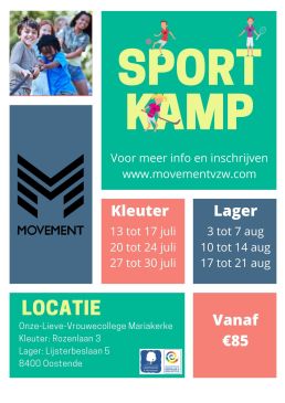 Sportkamp Movement vzw thema Olympische Spelen in Oostende