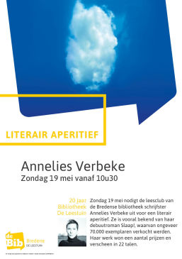 Literair aperitief met Annelies Verbeke in Bredene