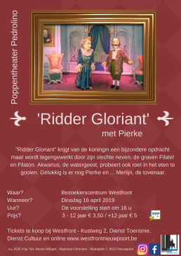 Poppentheater 'Ridder Gloriant met Pierke' in Nieuwpoort