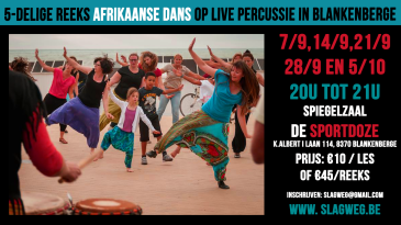 Minireeks Afrikaanse dans op live percussie in Blankenberge in Blankenberge