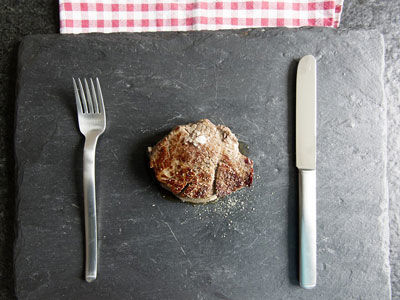 Mini steak op steen