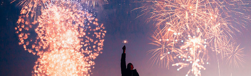 Vuurwerk schemering banner
