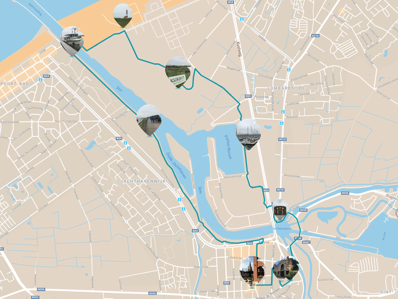 Wandelroute Nieuwpoort Ijzermonding: kaart