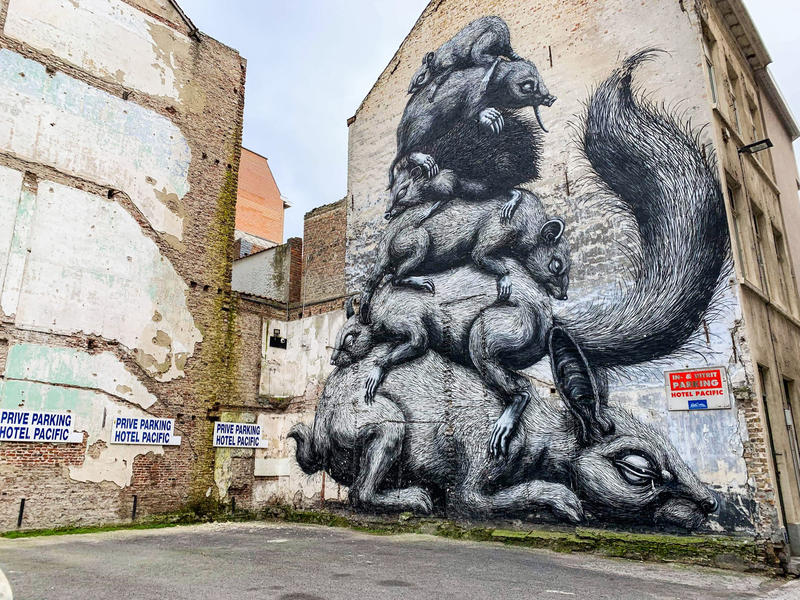 The Crystal Ship Oostende Streetart by Roa